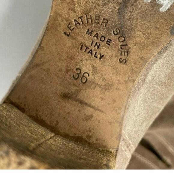 Fiorentini + Baker Brown Leather Block Heel Zip Mid Calf Riding Boots Womens 5.5 - Picture 8 of 8